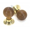 Rosewood Beehive Mortice/Rim Knob Sets - Polished Brass Roses