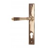 Reeded Slimline Lever Espag. Lock Set - Polished Bronze