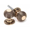 Heavy Beehive Mortice/Rim Knobs - Polished Bronze