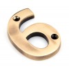 Numeral 6 - Polished Bronze