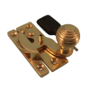 Locking Claw Fastener Reeded Knob - Polished Brass