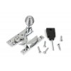 Locking Claw Fastener Reeded Knob - Polished Chrome