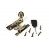 Locking Claw Fastener Reeded Knob - Antique Brass