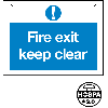 Blue Fire Exit Keep Clear 200x150mm Wht