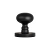 Mushroom Mortice Knob Set (Half Sprung) 52mm - Matt Black