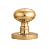 Mushroom Mortice Knob Set (Half Sprung) 52mm - Polished Brass