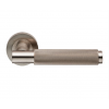 Varese Knurled Lever Handle on Rose - Satin Nickel