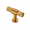 Knurled T-Bar Knob 50mm - Satin Brass