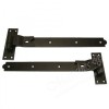 18" Cranked Hook & Band Hinges - Black (pair)