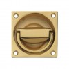 75mm x 75mm Flush Ring Pull - Polished Brass