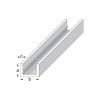 U Profile 1m x 10mm x 13.5mm - Silver Anodised Aluminium