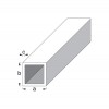 Square Tube 1m x 25mm - Silver Anodised Aluminium