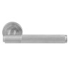 Carlisle Syntax Lever on Round Rose - Satin Chrome