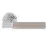 Carlisle Serozzetta Image Lines Lever on Round Rose - Polished Chrome Satin Nickel