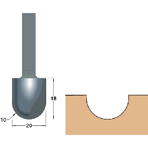 10mm Radius Cutter 1/2inch Shk