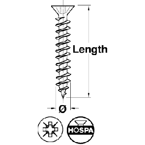 Hospa Screw Cs Nickel 2.5x16mm