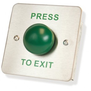 Green Domed Exit Button St/st