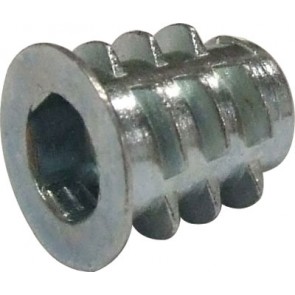 Screw-in sleeve,  M6 internal thread, for ø 7.5 mm hole, hexagonal socket head, galvanized steel alloy