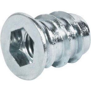 Screw-in sleeve, M10 internal thread, hexagonal socket head, zinc-plated steel