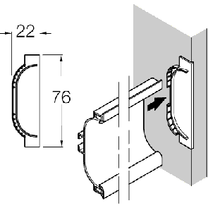 End Cap Grey Plastic 76x22mm