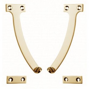 6" Quadrant Stay - Polished Brass
