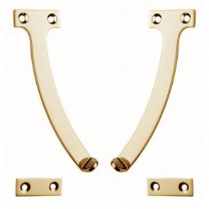 6" Quadrant Stay - Polished Brass