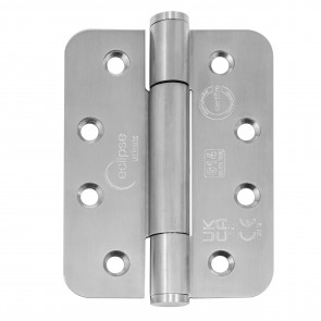 102 x 76 x 3mm Concealed Bearing Radius Hinge (Grade 304) - Pair