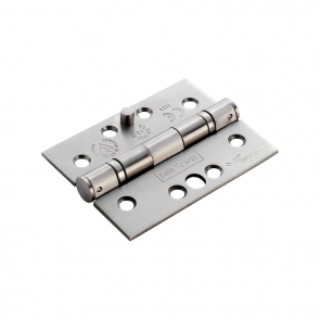 4" Ball Bearing Security Hinge (Pair) - Satin Stainless Steel