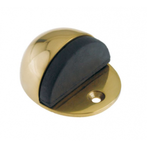 Oval Door Stop - Floor Mounted (40 x 48mm) - Polished Brass