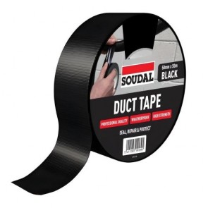 Black High Quality Duct Tape / Cloth Tape - 50mm x 50m