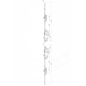 Winkhaus Stable Door 2 Hook Lock - 45mm Backset