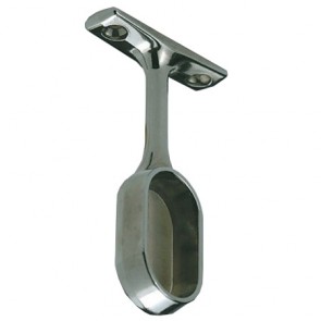 Wardrobe Oval End Bracket - Chrome