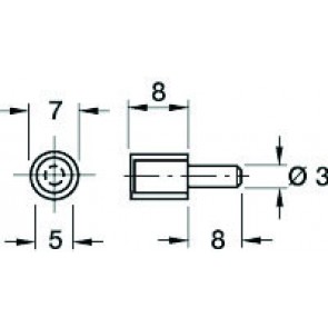 Plug In Glass Shelf Support 3mm