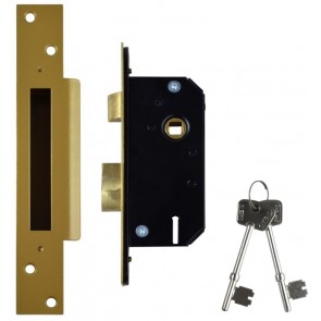 5 Lever Sash Lock 2" - Polished Brass