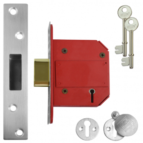 Union Strongbolt BS 3" 5 Lever Deadlock - Satin Chrome