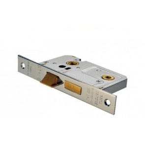 Bathroom Mortice Lock - Nickel (Various Sizes)