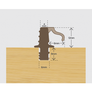 Weather Bar with 8mm Extended Flap 3m - Brown