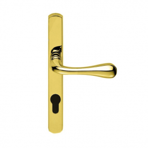 Stella Espag Door Handle (92mm Centres) - Polished Brass