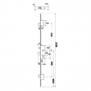 3 Point Door Lock 2 Linear 35mm Backset - Stainless Steel