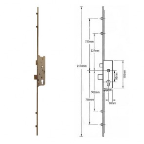 Fuhr 4 Rollers 92mm Centres UPVC Lock 35mm Backset