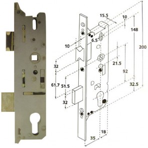 Fuhr UPVC 92 Centres Gearbox Only 35mm Backset