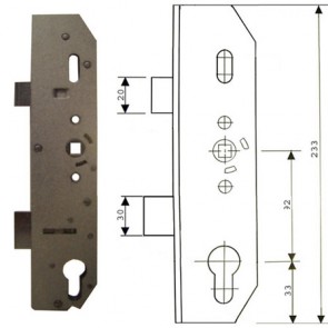 Mila UPVC 92 Centres Gearbox Only 35mm Backset