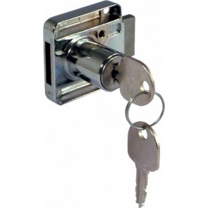 Rim lock, ø 18 mm cylinder, 26 mm backset, left handed, random key changes