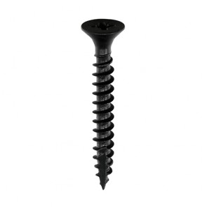 3.5 x 25mm (7 x 1") Black Pozi Countersunk Screws (Box 200)
