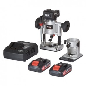 18v Brushless ¼" Router + 2x 4amp Batteries & Charger