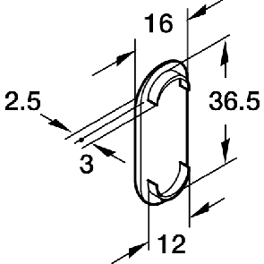 Cover caps for 12 x 36.5 mm hole