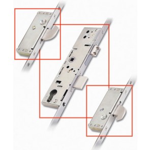 3 Point Door Lock 2 Hook 35mm Backset - Stainless Steel