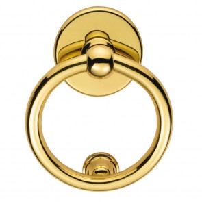 Ring Door Knocker - Polished Brass