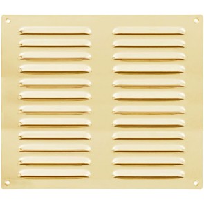Hooded  Louvre Vent Large - Polished Brass