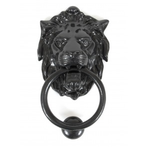 Lion's Head Door Knocker - Black